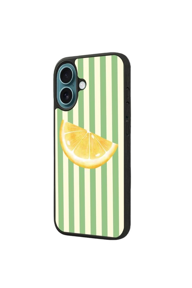 iPhone 16 Plus Uyumlu Limon Tasarımlı Glossy Premium Kılıf