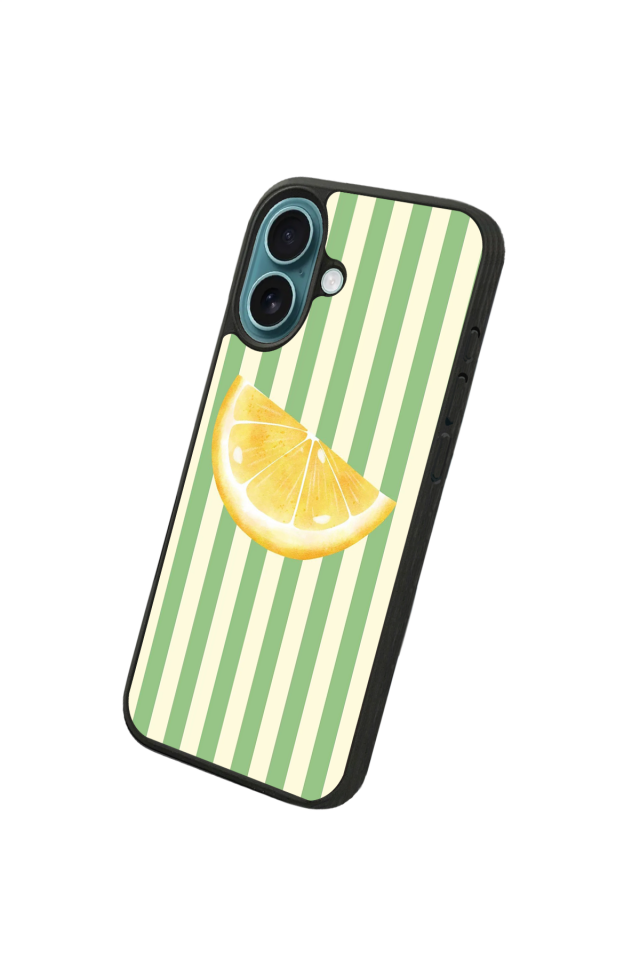 iPhone 16 Plus Uyumlu Limon Tasarımlı Glossy Premium Kılıf