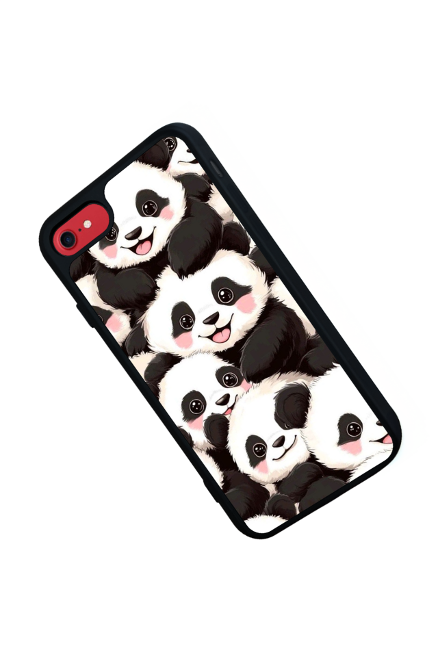 iPhone 8 Uyumlu Panda Tasarımlı Glossy Premium Kılıf