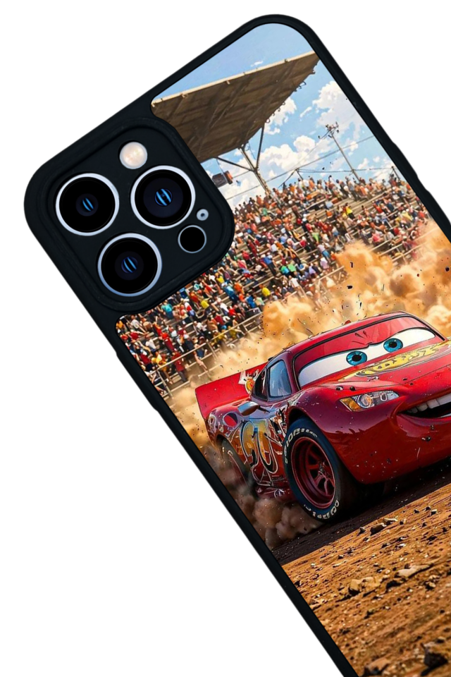 iPhone 13 Pro Max Uyumlu Şimsek McQueen Tasarımlı Glossy Premium Kılıf