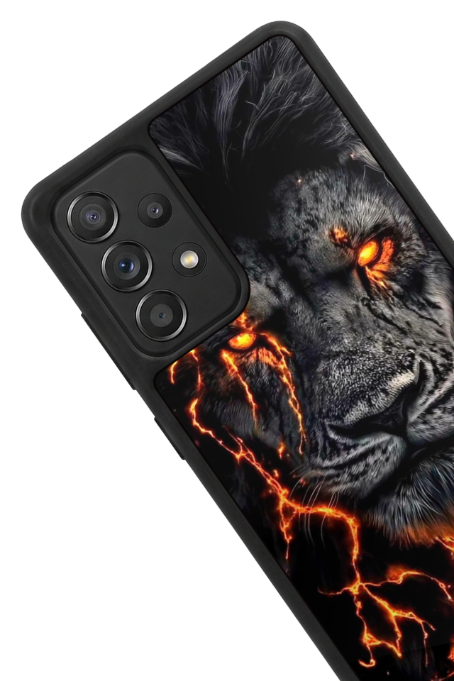 Samsung Galaxy A72 Uyumlu Aslan Tasarımlı Glossy Premium Kılıf