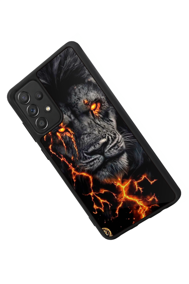 Samsung Galaxy A72 Uyumlu Aslan Tasarımlı Glossy Premium Kılıf