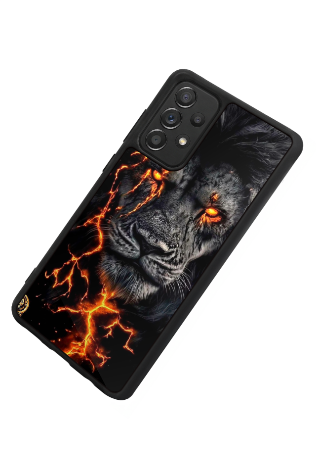 Samsung Galaxy A72 Uyumlu Aslan Tasarımlı Glossy Premium Kılıf