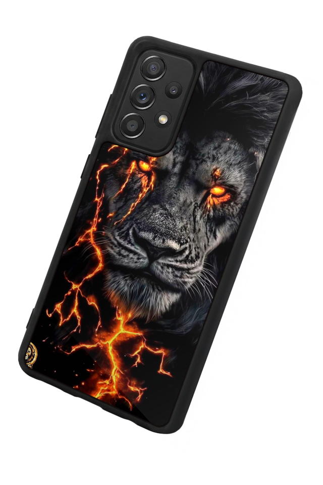 Samsung Galaxy A72 Uyumlu Aslan Tasarımlı Glossy Premium Kılıf