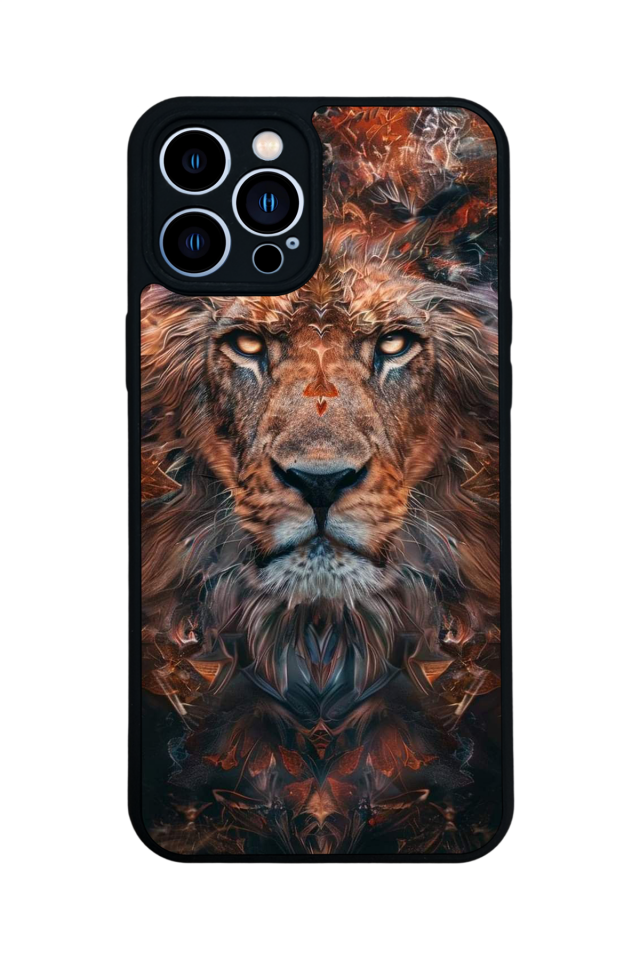 iPhone 12 Pro Max Uyumlu Aslan Tasarımlı Glossy Premium Kılıf