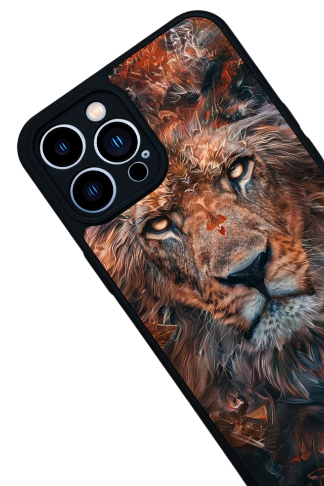 iPhone 12 Pro Max Uyumlu Aslan Tasarımlı Glossy Premium Kılıf