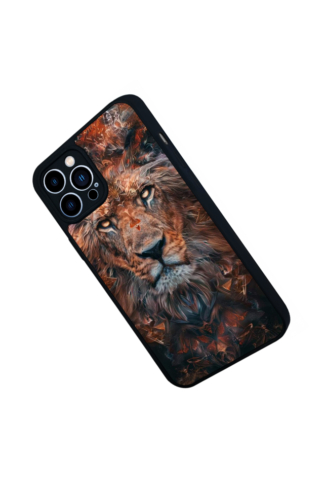 iPhone 12 Pro Max Uyumlu Aslan Tasarımlı Glossy Premium Kılıf