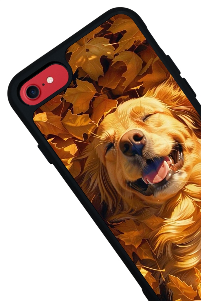 iPhone SE Uyumlu Golden Kopek Tasarımlı Glossy Premium Kılıf