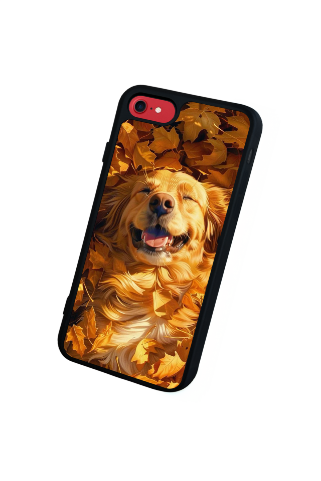 iPhone SE Uyumlu Golden Kopek Tasarımlı Glossy Premium Kılıf