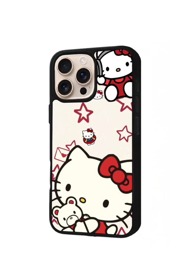 iPhone 15 Pro Uyumlu HelloKitty Tasarımlı Glossy Premium Kılıf