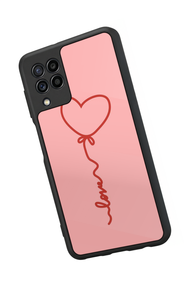 Samsung Galaxy M32 Uyumlu Kalp Love Tasarımlı Glossy Premium Kılıf