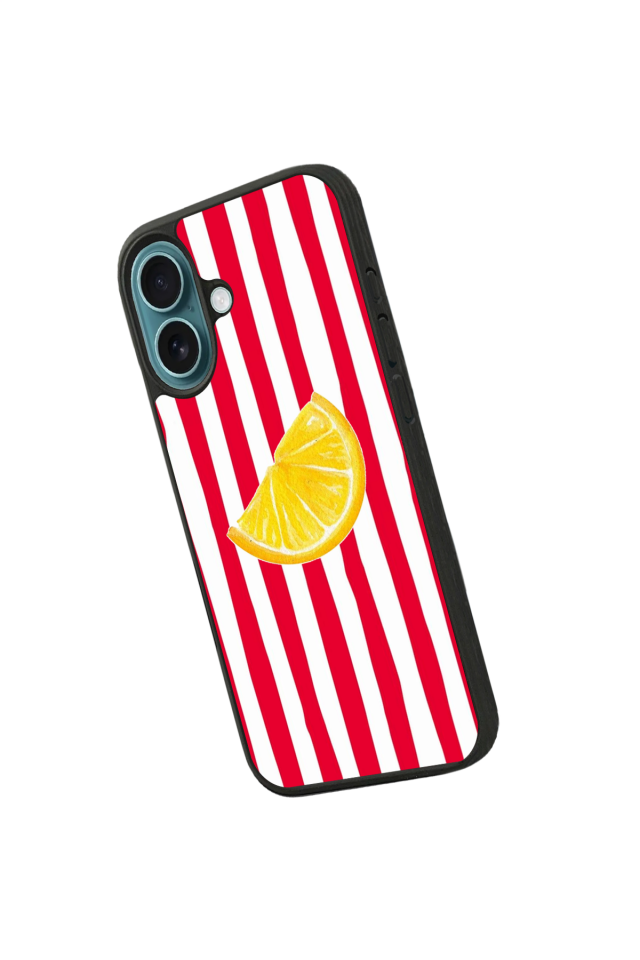 iPhone 16 Plus Uyumlu Limon Tasarımlı Glossy Premium Kılıf