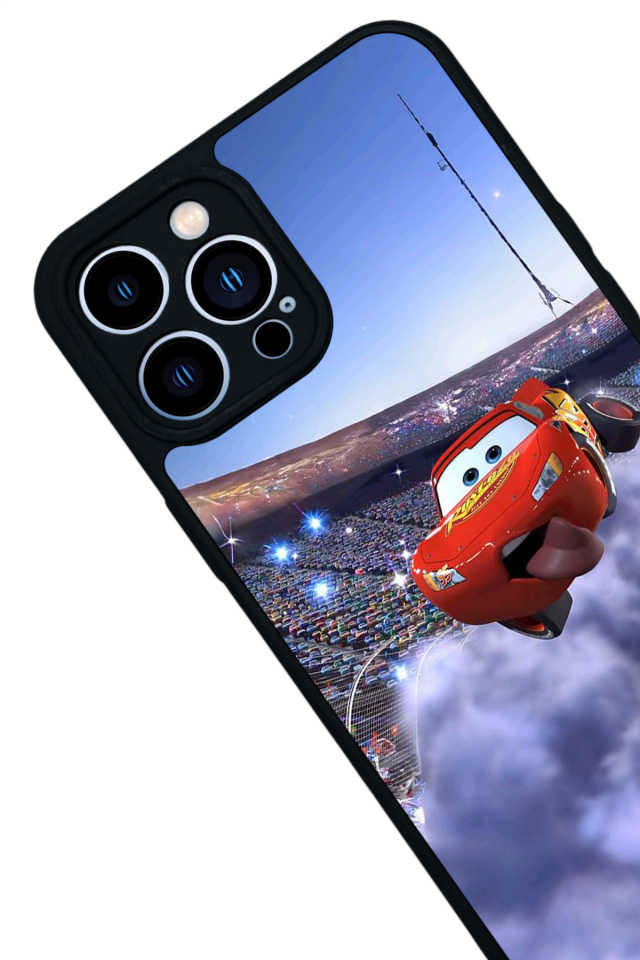 iPhone 13 Pro Max Uyumlu Şimsek McQueen Tasarımlı Glossy Premium Kılıf