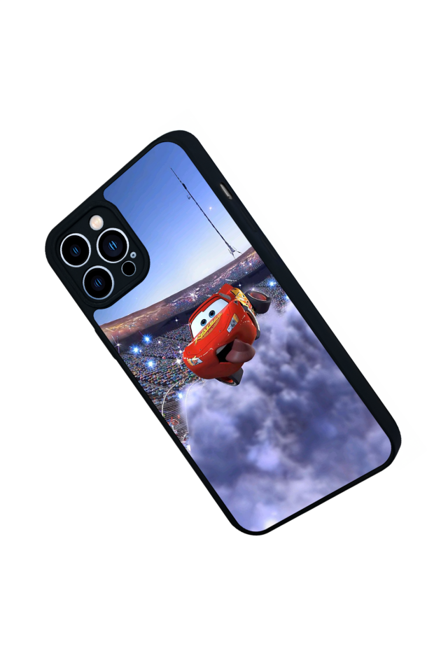 iPhone 13 Pro Max Uyumlu Şimsek McQueen Tasarımlı Glossy Premium Kılıf