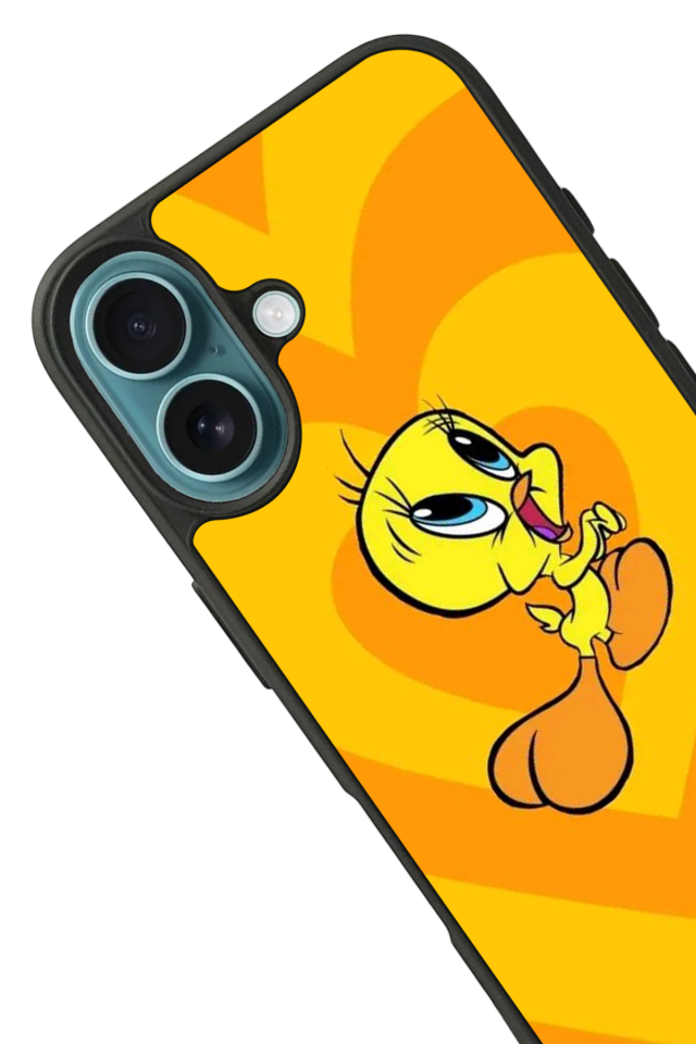iPhone 16 Uyumlu Tweety Tasarımlı Glossy Premium Kılıf