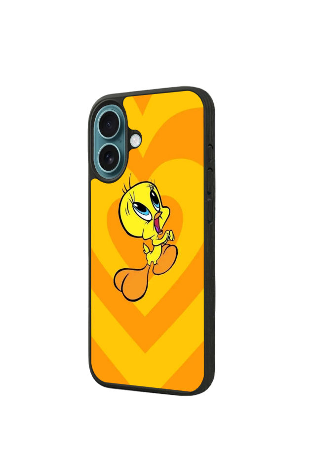 iPhone 16 Uyumlu Tweety Tasarımlı Glossy Premium Kılıf