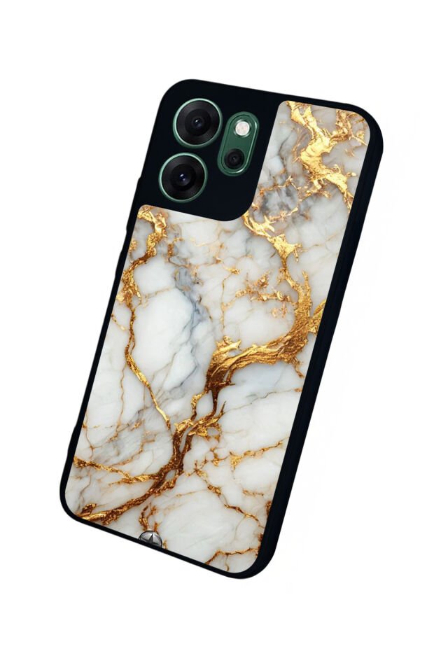 Oppo Reno 14F Uyumlu Mermer Marble Tasarımlı Glossy Premium Kılıf