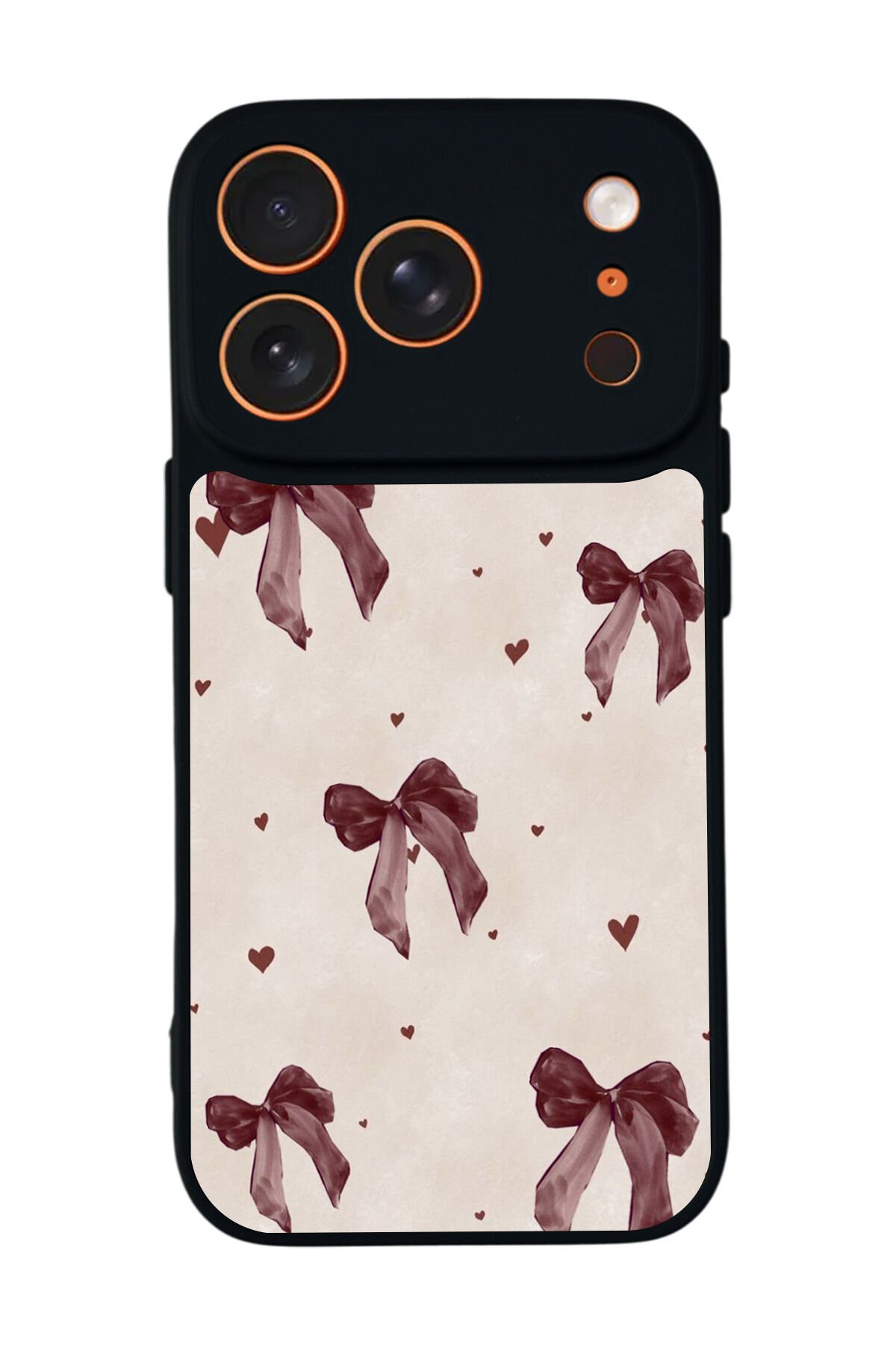 iPhone 17 Pro Uyumlu Kurdele Tasarımlı Glossy Premium Kılıf