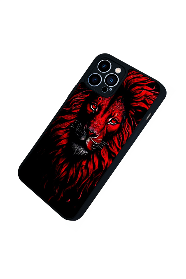iPhone 12 Pro Max Uyumlu Aslan Tasarımlı Glossy Premium Kılıf