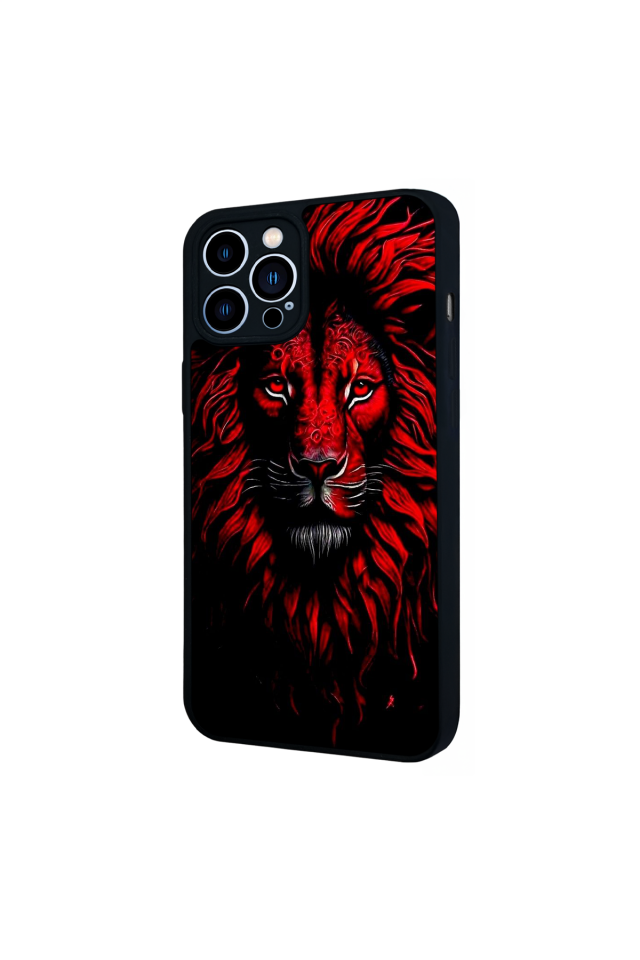 iPhone 12 Pro Max Uyumlu Aslan Tasarımlı Glossy Premium Kılıf