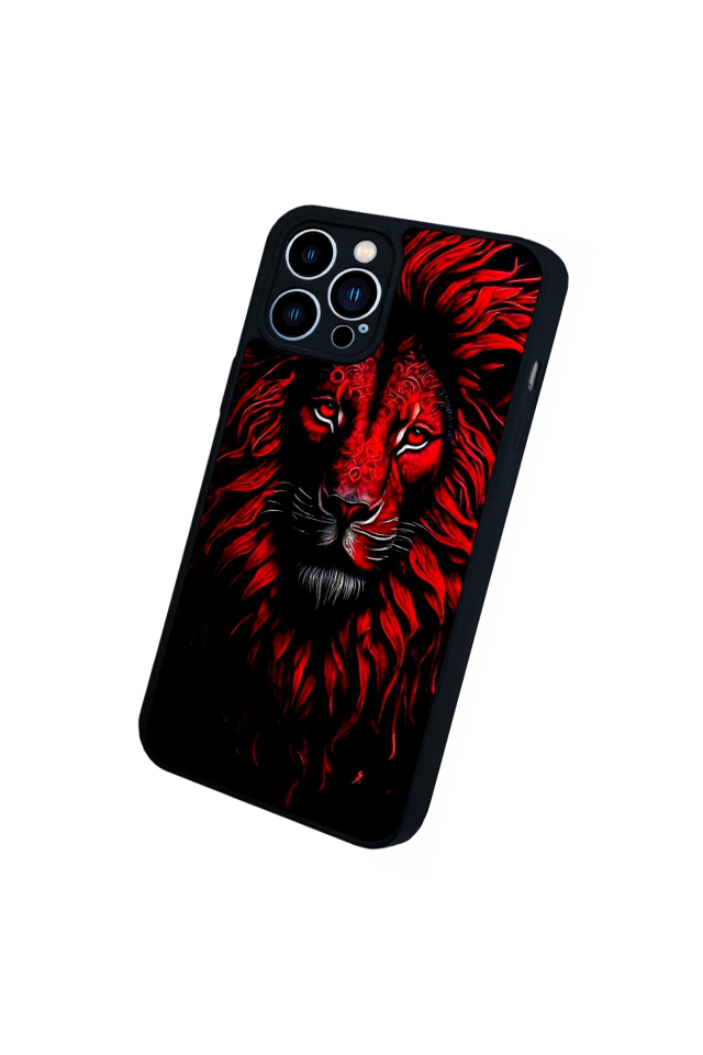 iPhone 12 Pro Max Uyumlu Aslan Tasarımlı Glossy Premium Kılıf