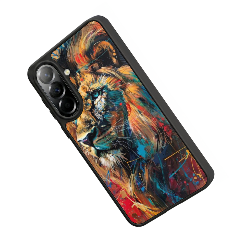 Samsung Galaxy A57 Uyumlu Aslan Tasarımlı Glossy Premium Kılıf