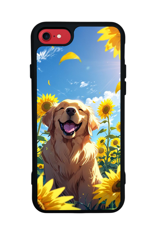 iPhone SE Uyumlu Golden Kopek Tasarımlı Glossy Premium Kılıf