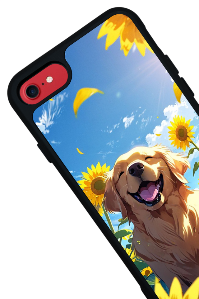 iPhone SE Uyumlu Golden Kopek Tasarımlı Glossy Premium Kılıf