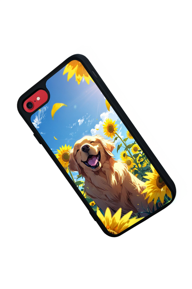 iPhone SE Uyumlu Golden Kopek Tasarımlı Glossy Premium Kılıf