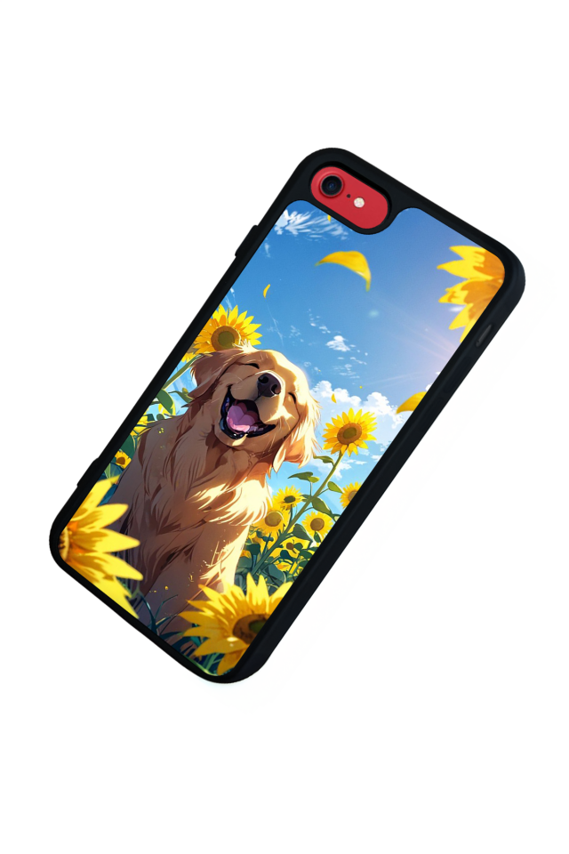 iPhone SE Uyumlu Golden Kopek Tasarımlı Glossy Premium Kılıf