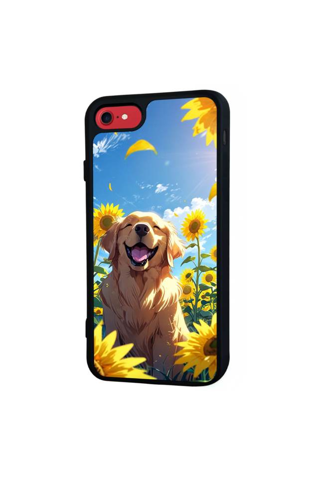 iPhone SE Uyumlu Golden Kopek Tasarımlı Glossy Premium Kılıf