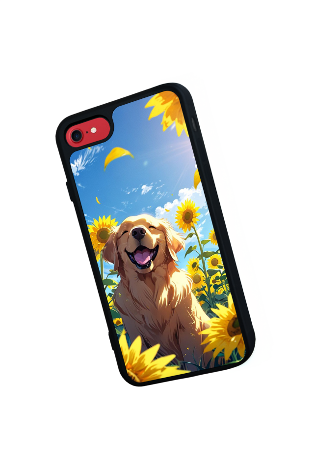 iPhone SE Uyumlu Golden Kopek Tasarımlı Glossy Premium Kılıf