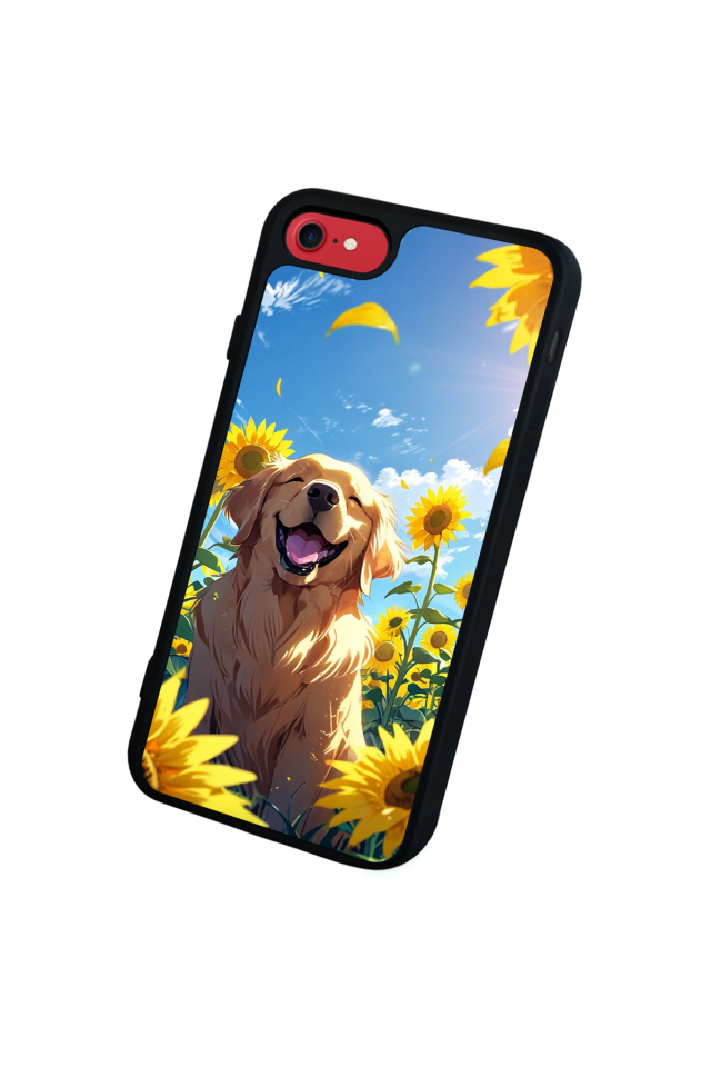 iPhone SE Uyumlu Golden Kopek Tasarımlı Glossy Premium Kılıf