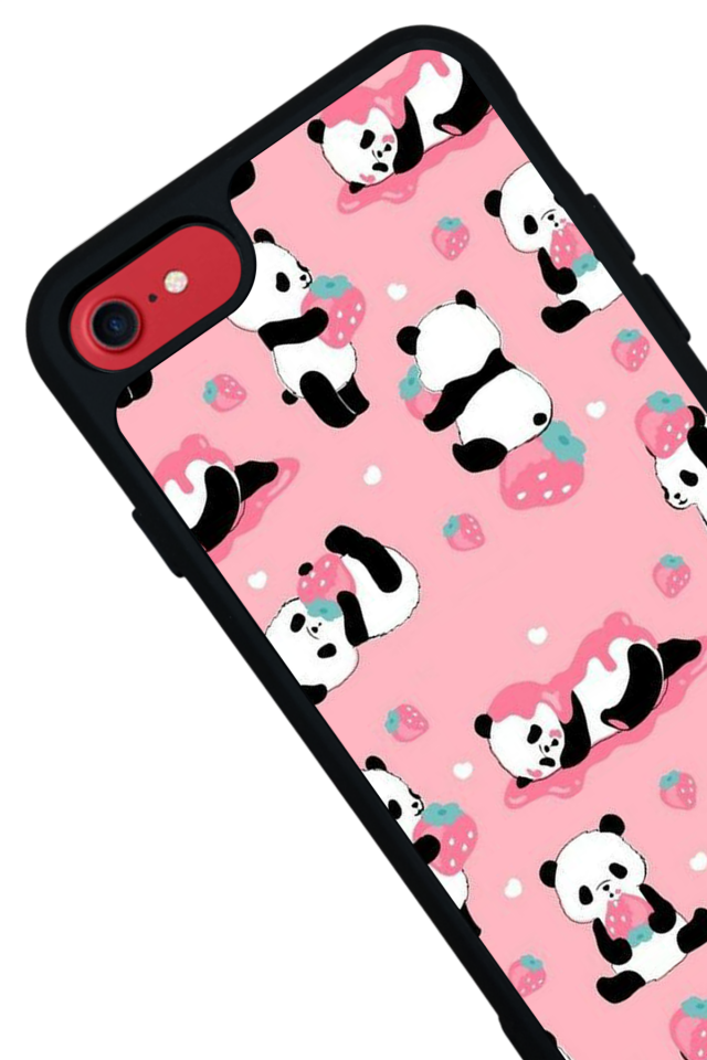 iPhone 8 Uyumlu Panda Tasarımlı Glossy Premium Kılıf