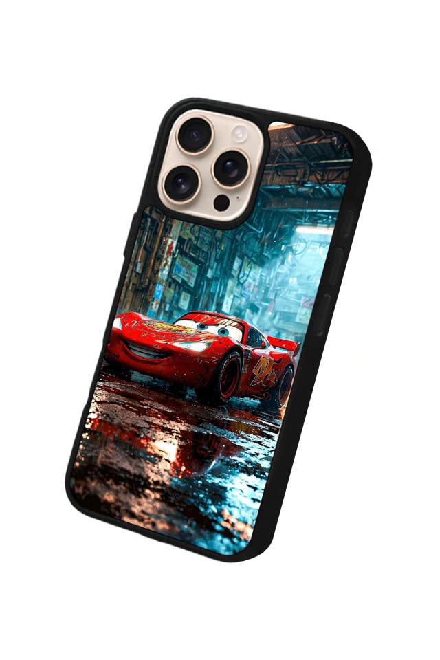 iPhone 14 Pro Max Uyumlu Simsek McQueen Tasarımlı Glossy Premium Kılıf