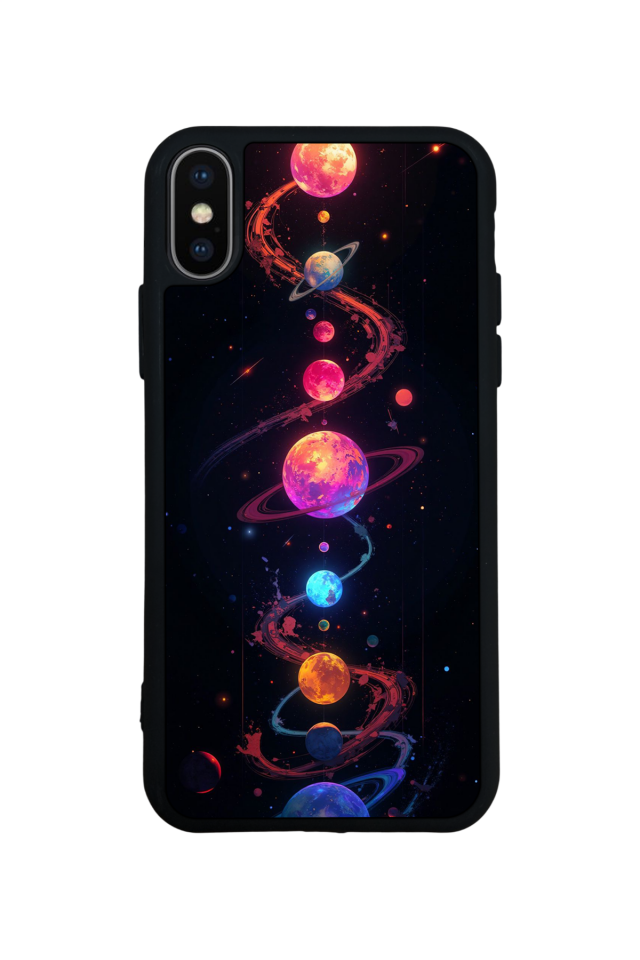 iPhone XS Max Uyumlu Uzay Tasarımlı Glossy Premium Kılıf