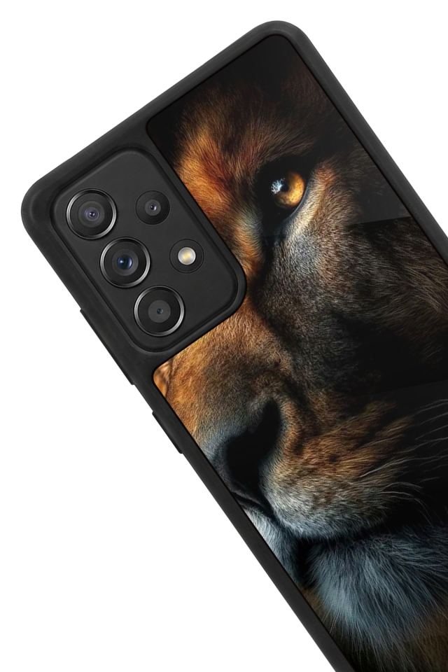 Samsung Galaxy A72 Uyumlu Aslan Tasarımlı Glossy Premium Kılıf