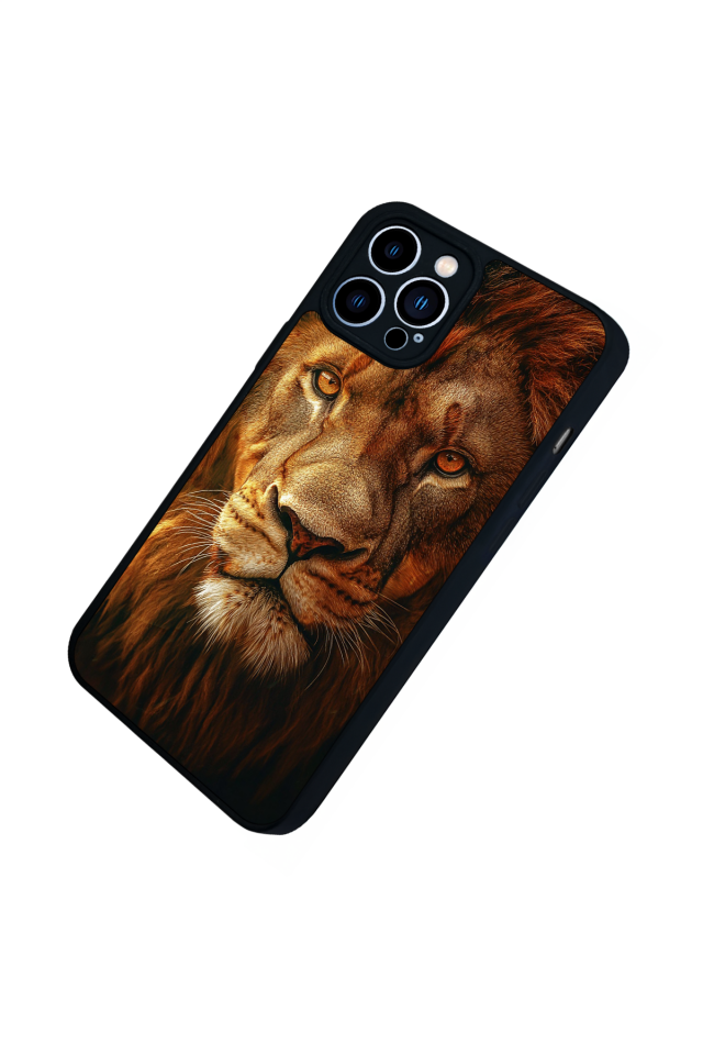 iPhone 12 Pro Max Uyumlu Aslan Tasarımlı Glossy Premium Kılıf