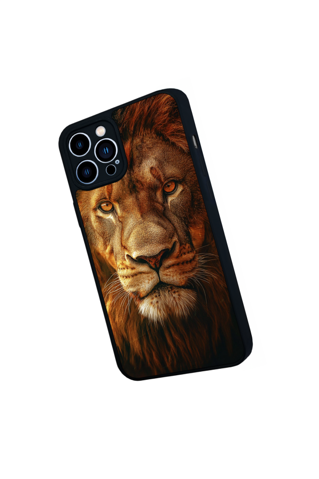 iPhone 12 Pro Max Uyumlu Aslan Tasarımlı Glossy Premium Kılıf