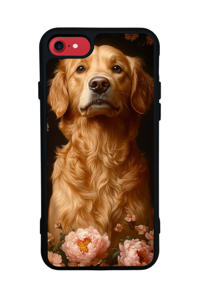 iPhone SE Uyumlu Golden Kopek Tasarımlı Glossy Premium Kılıf