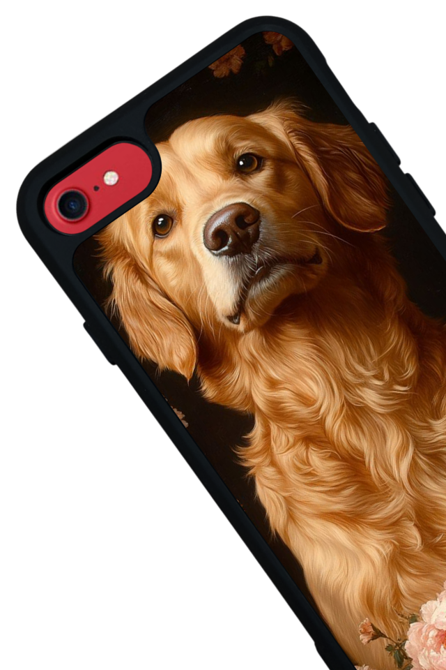 iPhone SE Uyumlu Golden Kopek Tasarımlı Glossy Premium Kılıf