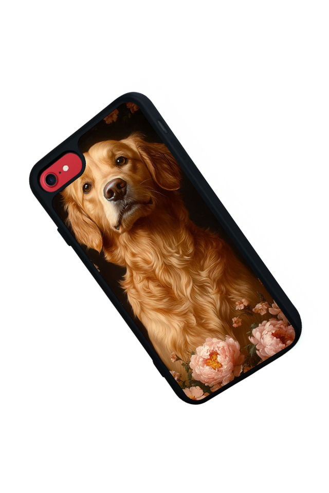 iPhone SE Uyumlu Golden Kopek Tasarımlı Glossy Premium Kılıf