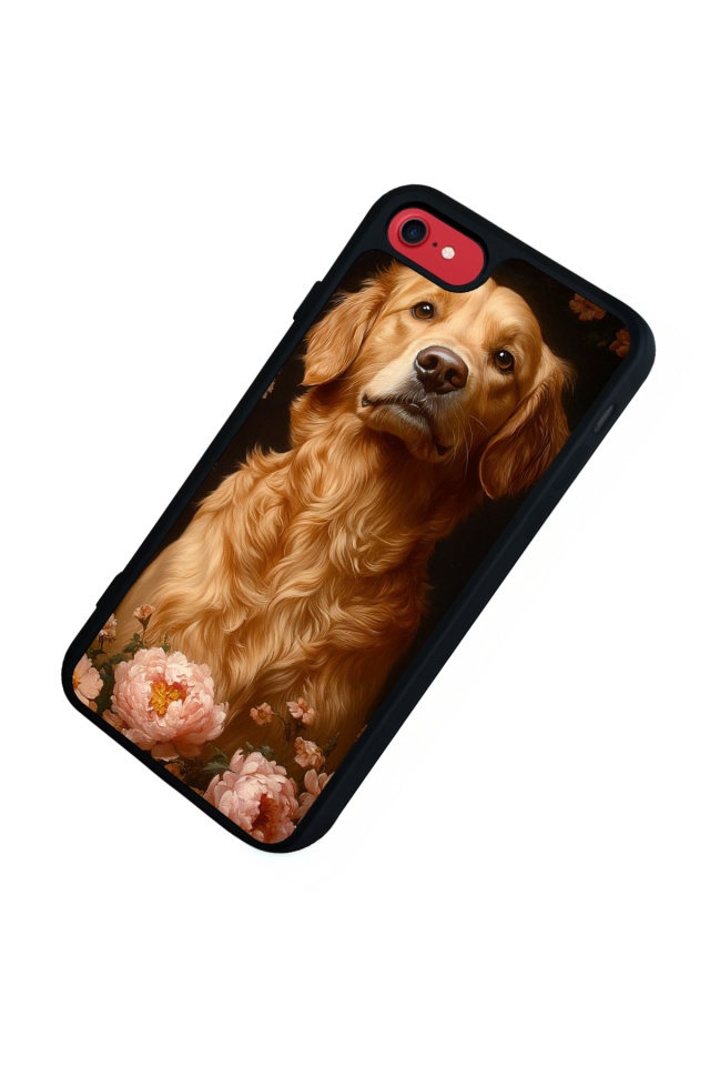 iPhone SE Uyumlu Golden Kopek Tasarımlı Glossy Premium Kılıf