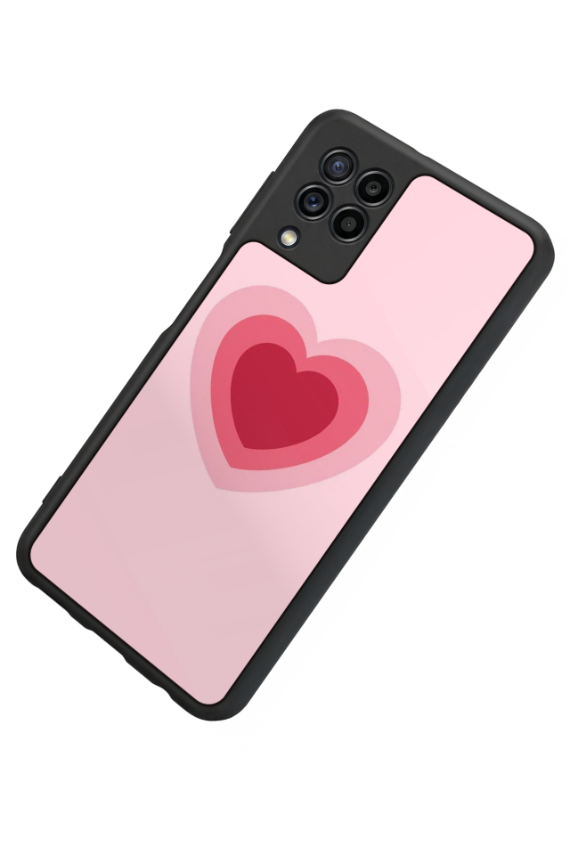 Samsung Galaxy M32 Uyumlu Kalp Love Tasarımlı Glossy Premium Kılıf
