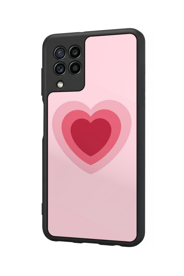 Samsung Galaxy M32 Uyumlu Kalp Love Tasarımlı Glossy Premium Kılıf