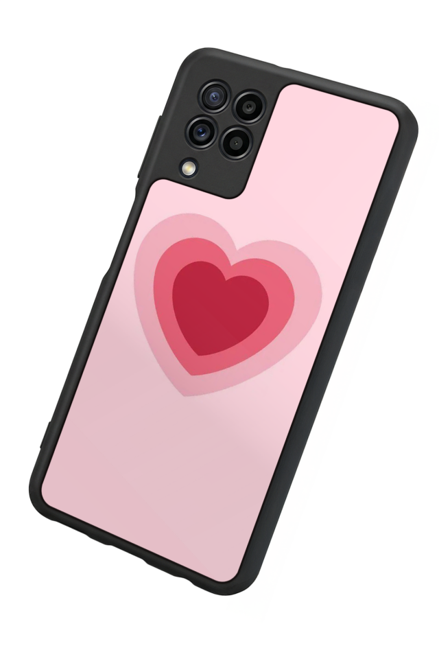 Samsung Galaxy M32 Uyumlu Kalp Love Tasarımlı Glossy Premium Kılıf