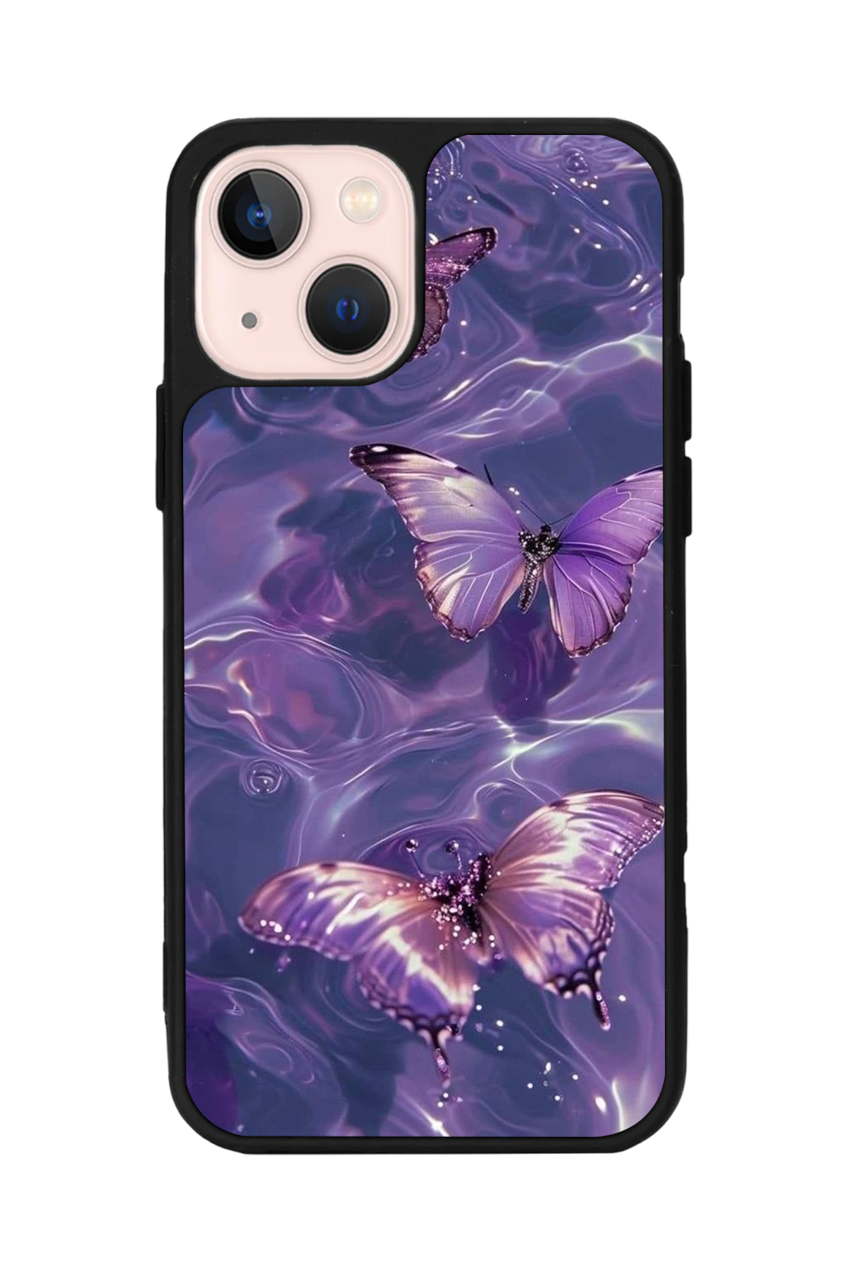 iPhone 15 Plus Uyumlu Kelebek Tasarımlı Glossy Premium Kılıf