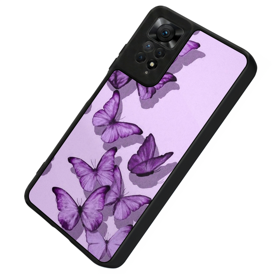 Xiaomi Redmi Note 11 Pro Uyumlu Kelebek Tasarımlı Glossy Premium Kılıf