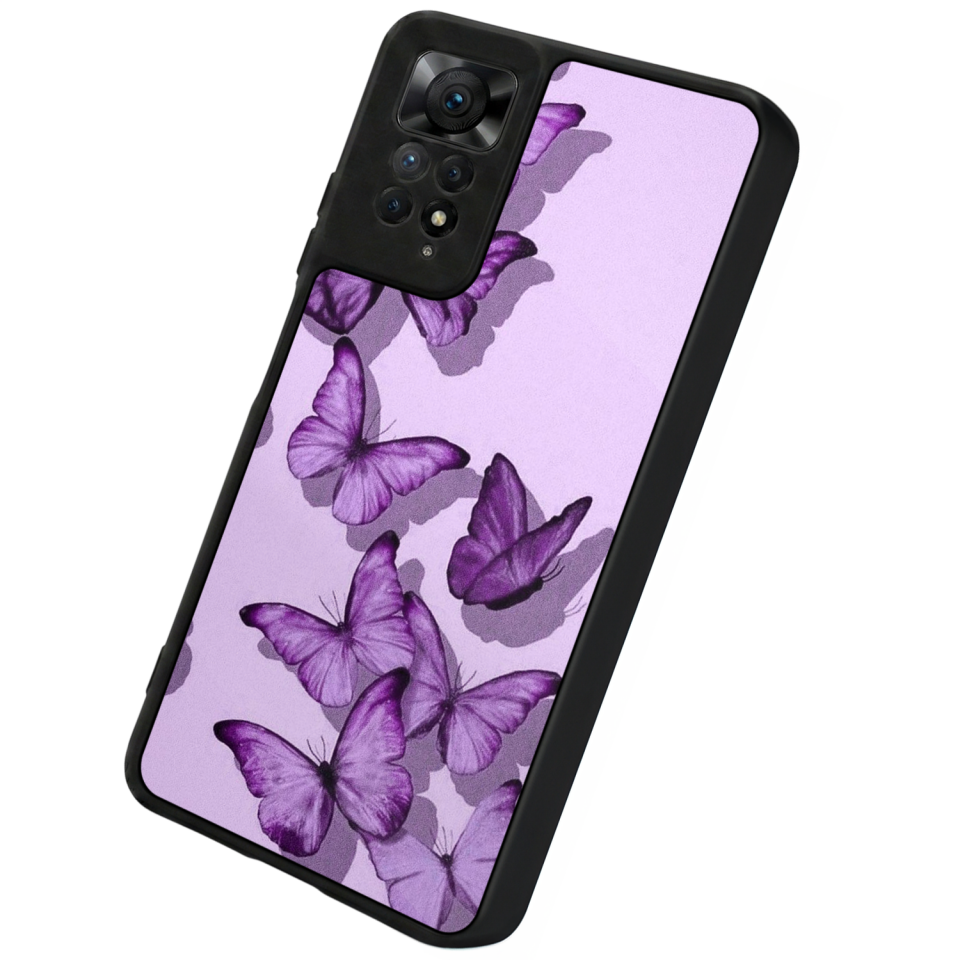 Xiaomi Redmi Note 11 Pro Uyumlu Kelebek Tasarımlı Glossy Premium Kılıf