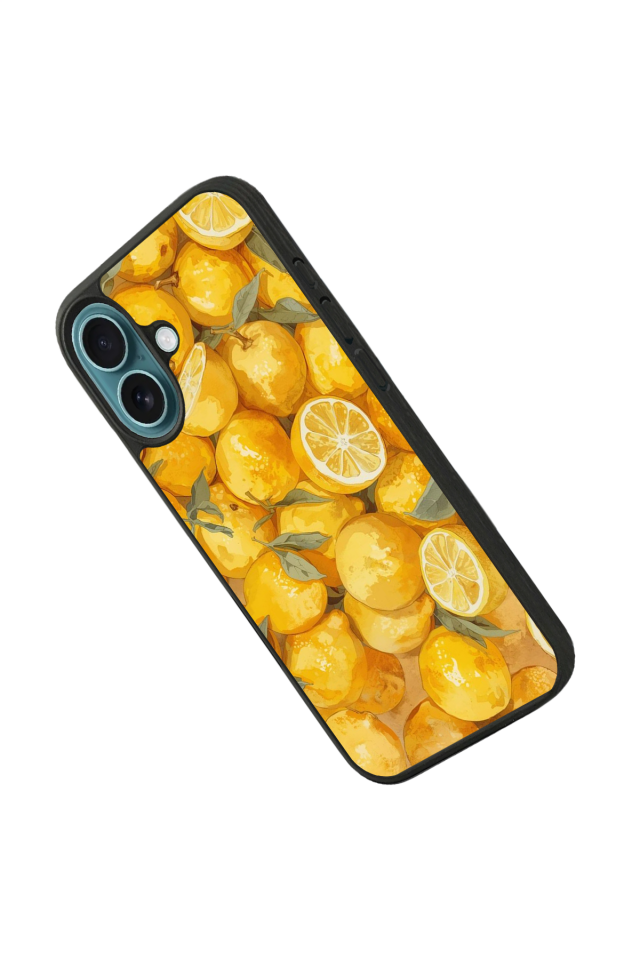 iPhone 16 Plus Uyumlu Limon Tasarımlı Glossy Premium Kılıf